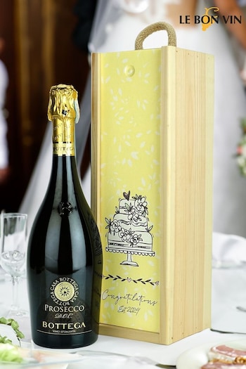 Le Bon Vin Congratulations Prosecco, Wooden Boxed Wine Gift (N40923) | £34