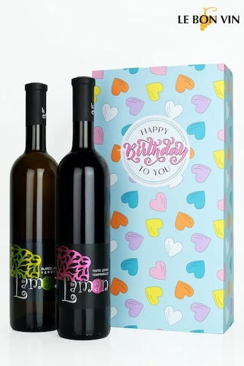 Le Bon Vin Happy Birthday Spanish Red & White Wine Boxed Gift (N40940) | £33