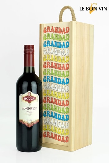 Le Bon Vin Grandad Italian Sangiovese Wooden Boxed Wine Gift (N40962) | £30