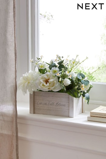White Artificial White Blooms In Windowbox (N40963) | £35