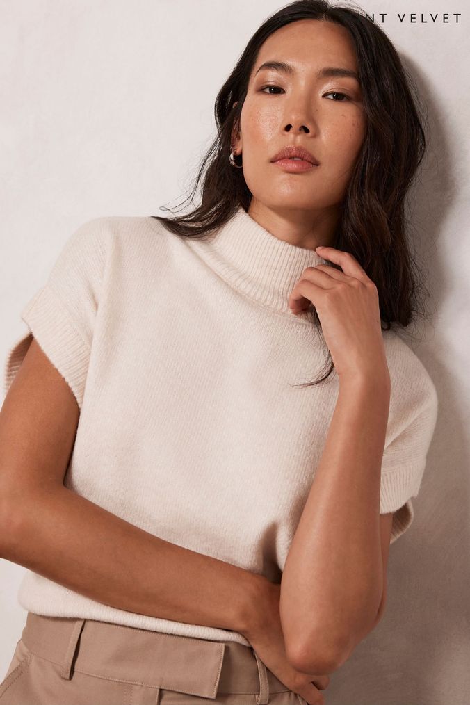 Short sleeve clearance cream jumper
