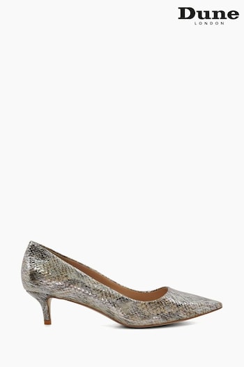 Dune London Silver Advanced Mid Heel Court Shoes (N41123) | £75