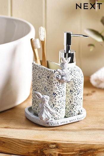 Grey Rabbit Set of 3 Dispenser, Tidy and Tray (N41127) | £26