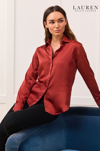 Lauren Ralph Lauren Red Jamelko Satin Charmeuse Shirt (N41224) | £159