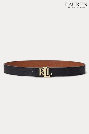 Lauren Ralph Lauren Logo Reversible Leather Black Belt (N41238) | £99