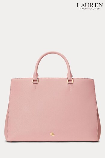 Lauren Ralph Lauren Cross-hatch Hanna Leather Satchel Bag (N41270) | £299