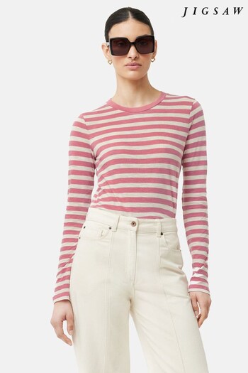 Jigsaw Cotton Slub Stripe T-Shirt (N41323) | £45