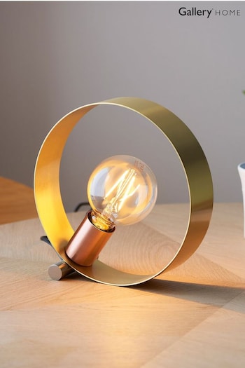 Gallery Home Brushed Gold Circle Table Lamp (N41349) | £48