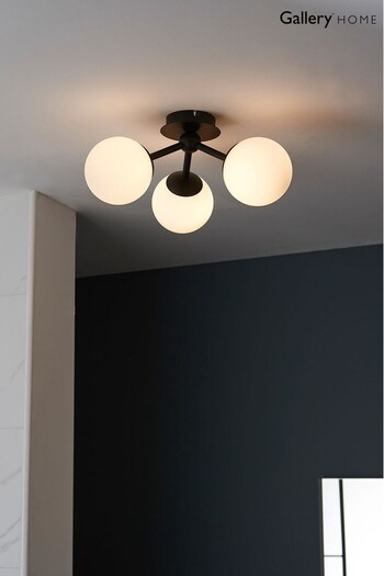 Gallery Home Black Kent 3 Bulb Bathroom Ceiling Light (N41361) | £80