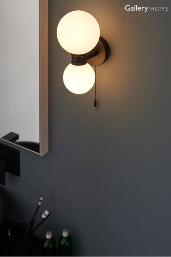 Gallery Home Black Kent 1 Bulb Bathroom Wall Light (N41362) | £52