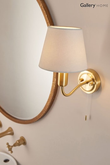 Gallery Home Satin Brass Cranbrook 1 Bulb Bathroom Wall Light (N41364) | £55