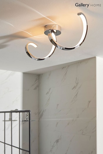 Gallery Home Chrome Lethbridge 1 Bulb Bathroom Ceiling Light (N41378) | £92