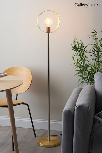 Gallery Home Brushed Nickel Circle Floor Lamp (N41384) | £105