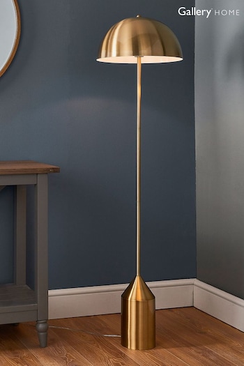 Gallery Home Antique Brass Barrie 1 Bulb Floor Lamp (N41389) | £218