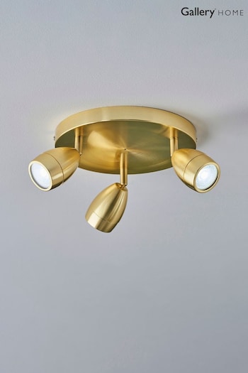 Gallery Home Satin Brass Brockville 3 Bulb Bathroom Ceiling Light (N41403) | £80