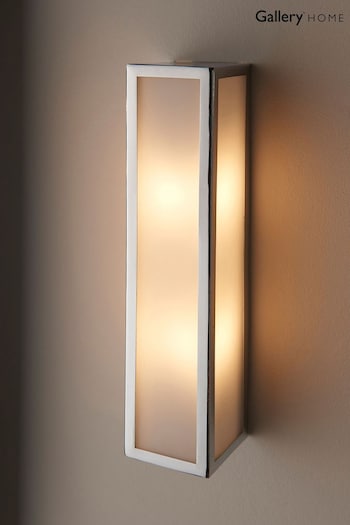 Gallery Home Chrome Bancroft Frosted 2 Bulb Bathroom Wall Light (N41407) | £68
