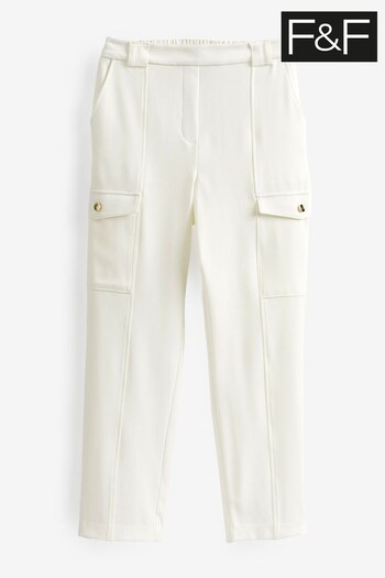 F&F Ecru Cream Formal Cargo Trousers (N41447) | £25