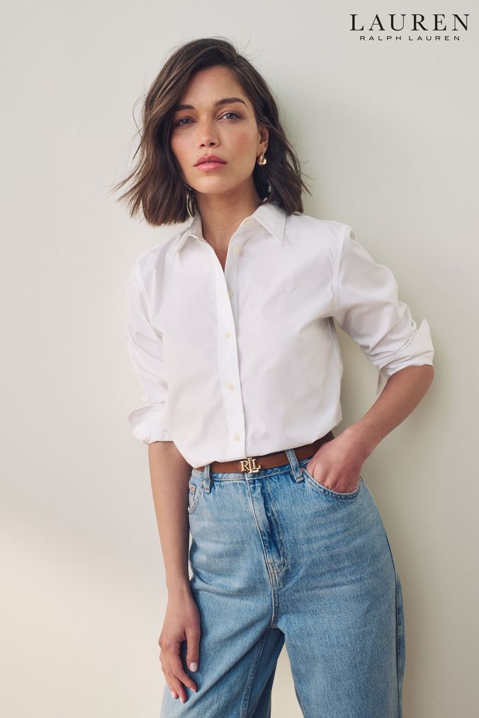 Buy Women s Lauren Ralph Lauren White Shirts Online Next UK