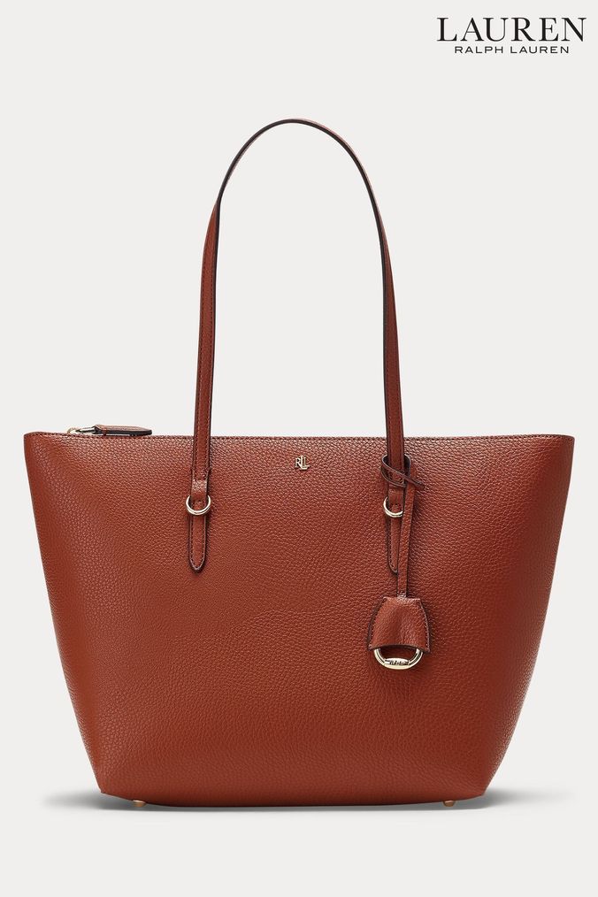 Polo Ralph Lauren Crocodile-effect Tote Bag in Brown | Lyst