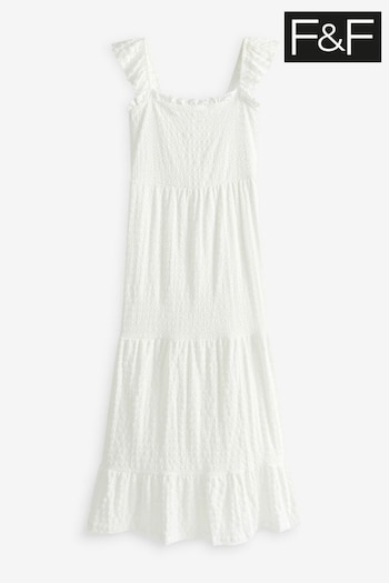 F&F The Edit Kelly Brook Broderie White Midi Dress (N41494) | £31