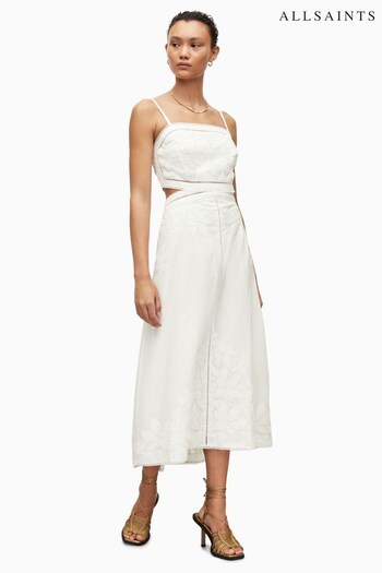 AllSaints Mala Broderie White Dress (N41545) | £199