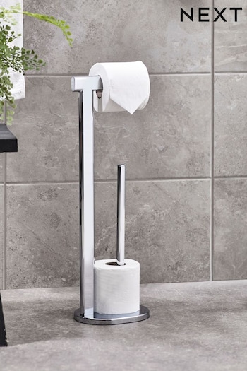 Chrome Oslo Floor Standing Toilet Roll Holder (N41590) | £32