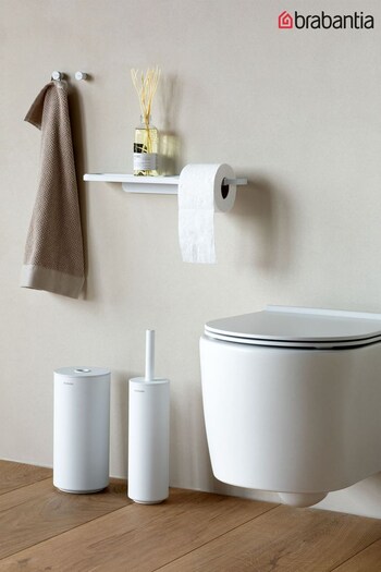 Brabantia White Toilet Roll Holder with Shelf (N41659) | £40