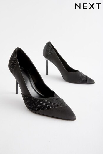 Black Forever Comfort® Bling Panel Court Shoes (N41704) | £49