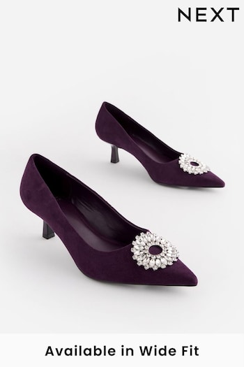 Purple Regular/Wide Fit Forever Comfort® Jewel Trim Kitten Heels (N41706) | £45