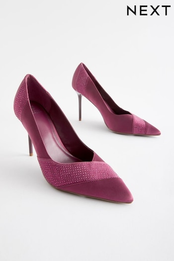 Berry Red Forever Comfort® Bling Panel Court Shoes (N41707) | £46