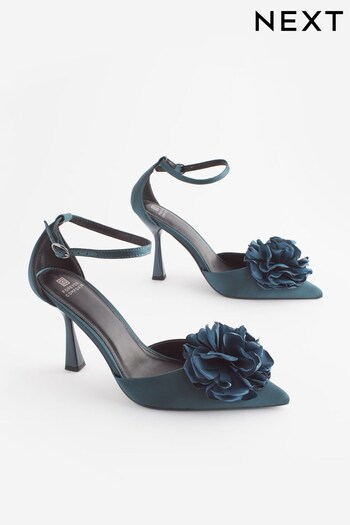 Teal Blue Forever Comfort® Corsage Point Toe Heels (N41732) | £40