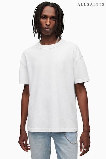 AllSaints White Isac Short Sleeve Crew T-Shirt (N41799) | £55