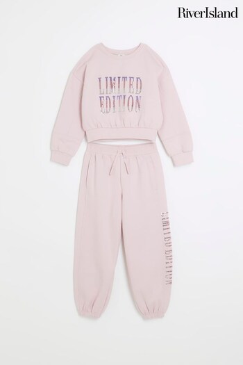 River Island Pink Girls Limited Edition Sequin Set (N41810) | £30