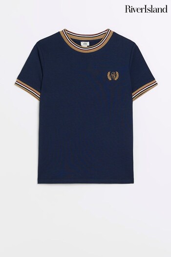 River Island Navy Blue Boys Embroidered T-Shirt (N41850) | £12 - £16