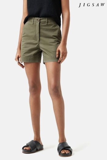 Jigsaw Green Cotton Chino Shorts (N41876) | £60