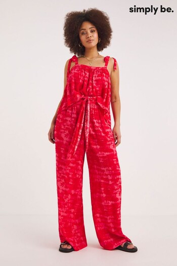 Simply Be Red Tie Dye Cropped Crinkle Cami (N41888) | £20