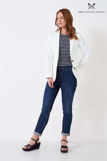 Crew Clothing Company Linen Tailored White Blazer (N41912) | £129