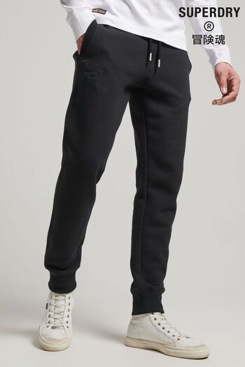Superdry Black Vintage Logo Embroidered Cuffed Joggers (N41961) | £55