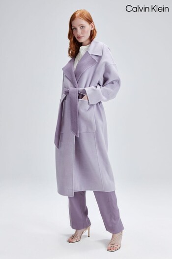 Calvin black Klein Purple Reversible Wrap Coat (N41975) | £500