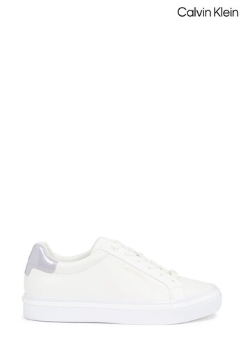 Calvin Klein Lace Up White Trainers (N41984) | £110