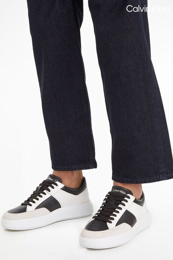 Calvin Klein Lace Up White Trainers (N41986) | £150