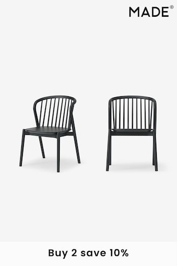 MADE.COM Set of 2 Black Tacoma Carver Dining Chairs (N42014) | £499