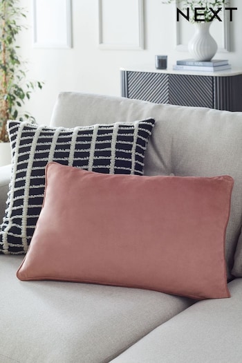 Blush Pink 40 x 59cm Matte Velvet Cushion (N42197) | £11
