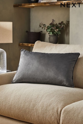 Charcoal Grey 40 x 59cm Matte Velvet Cushion (N42207) | £11
