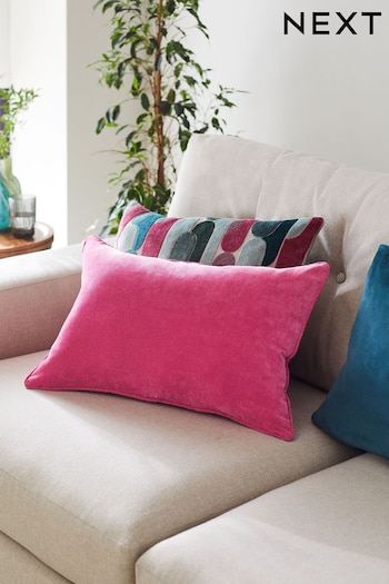 Fuchsia Pink 40 x 59cm Soft Velour Cushion (N42214) | £12