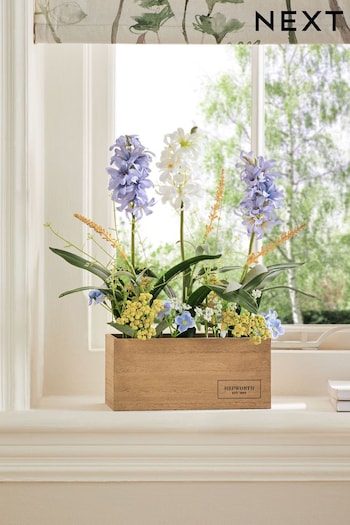 Purple Artificial Meadow Florals In Windowbox (N42303) | £35