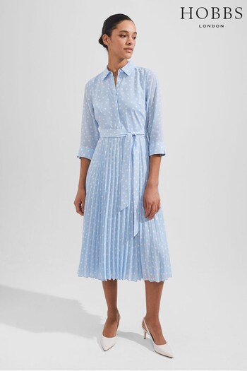 Hobbs Blue Petite Leona Dress (N42388) | £169