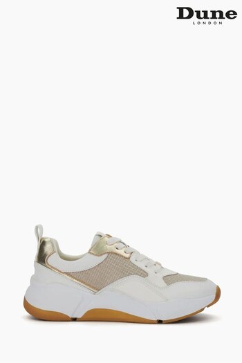 Dune London Gold Eagerly Mix Material Chunky Trainers (N42430) | £85