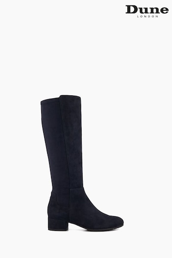 Dune London Blue Tayla Smart Stretch High Leg Boots Boot (N42447) | £150