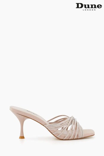 Dune London Marquee Leather Ankle Strap Nude Sandals (N42453) | £135